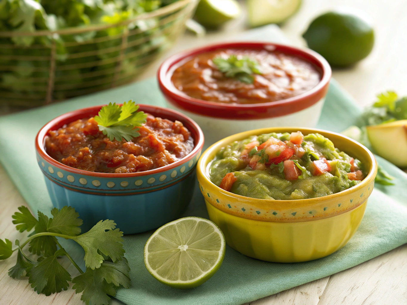 Close up of fresh authentic Mexican salsa